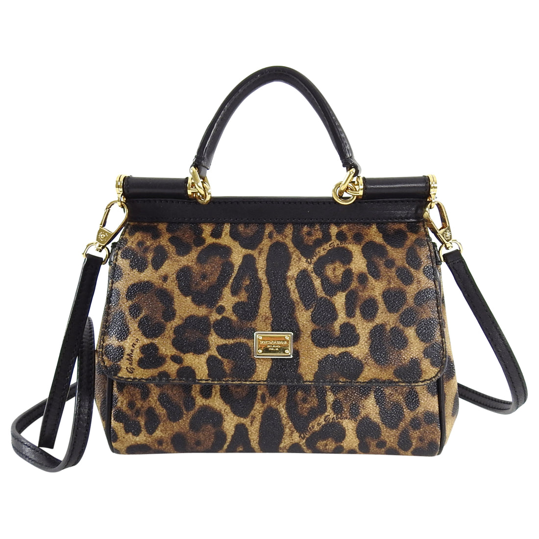 Dolce Gabbana Miss Sicily Small Leopard Textured Leather – I MISS YOU  VINTAGE
