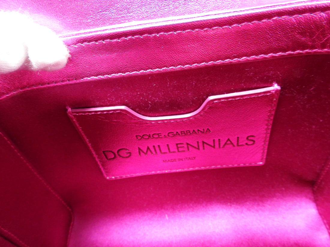 Dolce & Gabbana Millennial Fuchsia Sequin Crystal Crossbody Bag