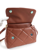 Dolce Gabbana Brown Quilted Leather Miss Sicily Bag