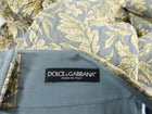 Dolce Gabbana Gold and Blue Metallic Brocade A-Line Midi Skirt - 2/4