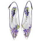 Dolce & Gabbana Purple and White Wisteria Slingback Heels - 41
