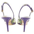 Dolce & Gabbana Purple and White Wisteria Slingback Heels - 41