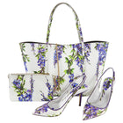 Dolce & Gabbana Purple and White Wisteria Slingback Heels - 41