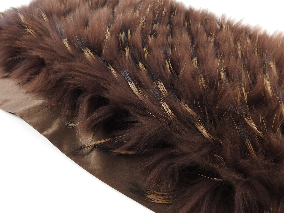 Donna Karan Collection Brown Raccoon Fur Wrap Shawl Scarf
