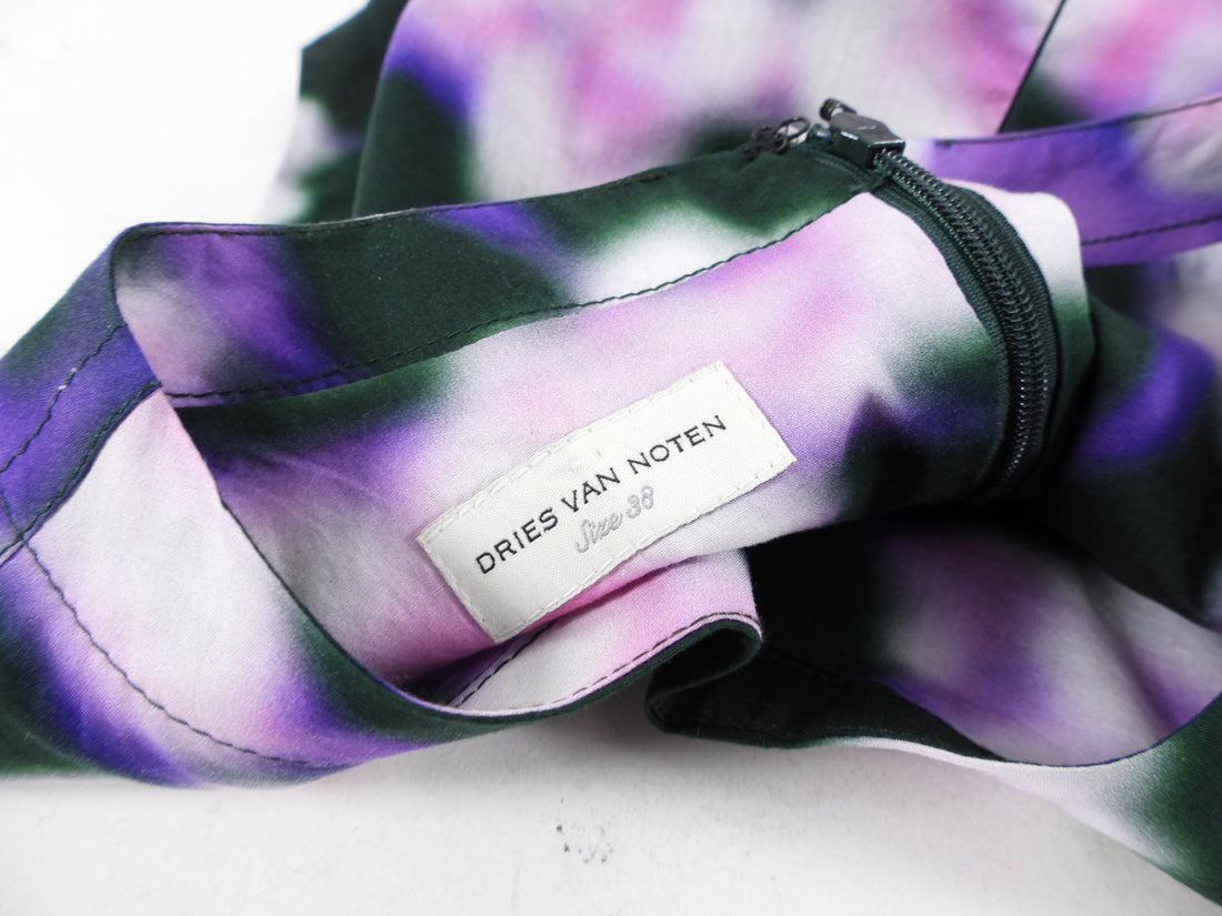 Dries van Noten Green and Purple Wrap Sash Top - M (6/8)
