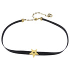Dior Thin Black Ribbon Star Choker Necklace