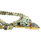 Eileen Coyne 22k Gold and Carved Jade Bead Pendant Necklace