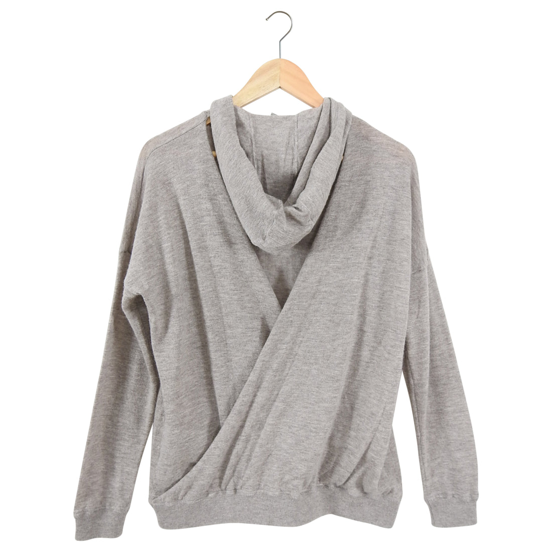 Eleventy Light Taupe Cashmere Open Back Hoodie Sweater - M