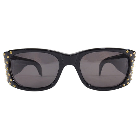 Emannuelle Khanh Vintage 1990's Large Studded Shield Sunglasses 1600