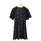 Erdem Black Guipure Lace Short Sleeve Dress