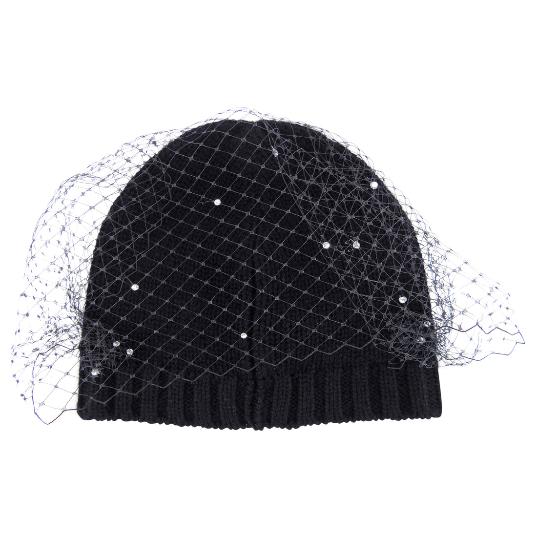 Eugenia Kim Black Knit Mesh Overlay Lucinda Toque Hat