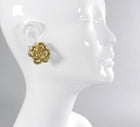 Vintage 1970s Italian Frascarolo Pierino Gold Swirl Clip-On Earrings