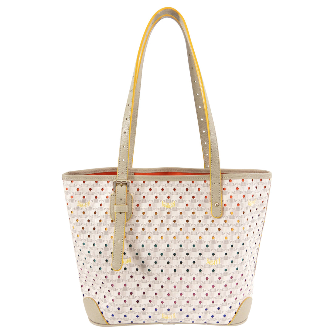 Faure le Page Paris Small White and Multi Coated Canvas Logo Tote