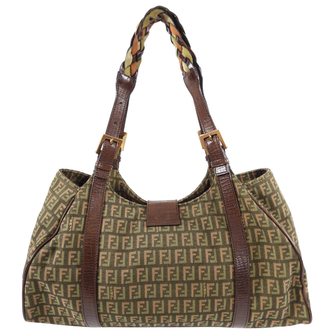 Fendi Zucca Monogram Canvas Shoulder Bag