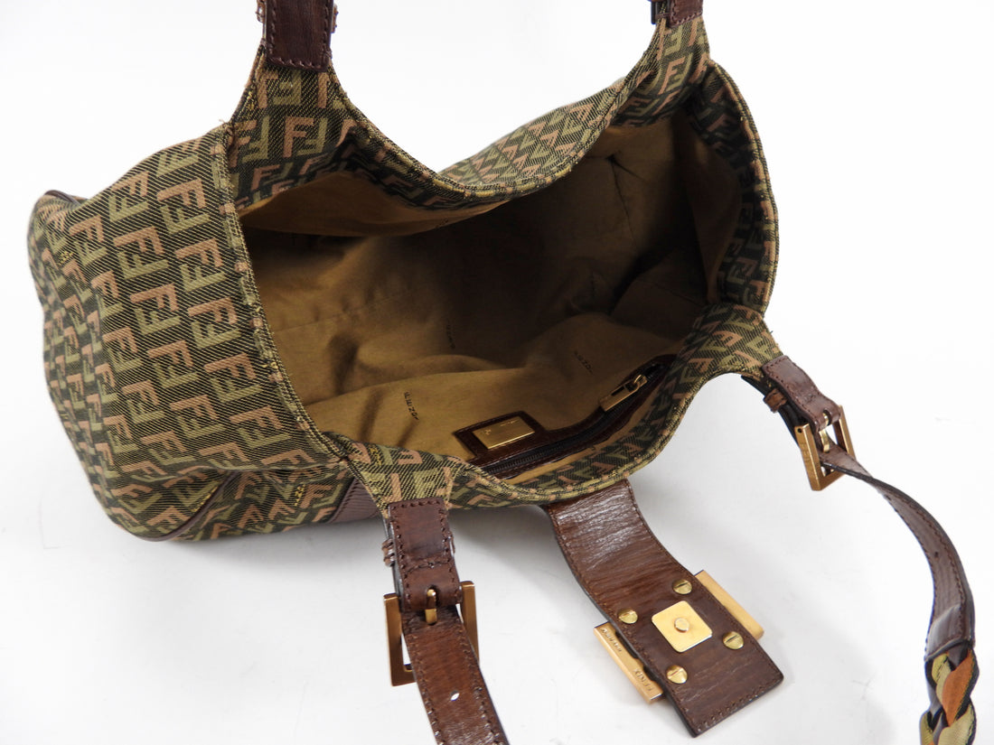 Fendi Zucca Monogram Canvas Shoulder Bag