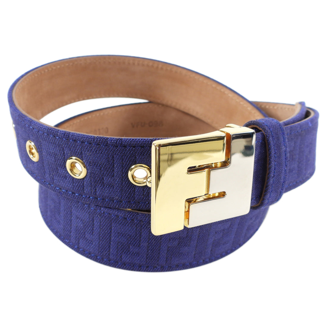 Fendi Vintage 2009 Purple Zucca FF Logo Belt - 85 / 34