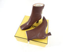 Fendi Brown Square Toe Cognac Ankle Boots - 36