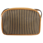 Fendi Vintage 1990's Tan Stripe Coated Canvas Crossbody Bag