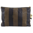 Fendi Vintage Early 1990's Pequin Coated Canvas Cosmetic Small Clutch Bag
