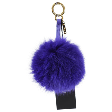 Fendi Purple Fox Fur Bag Bug Charm