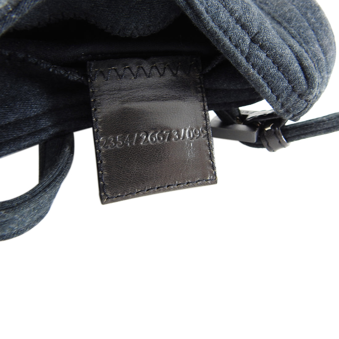 Fendi Vintage Grey Cotton Jersey Micro Baguette Bag
