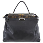 Fendi Peekaboo Large Bag in Black and Zucca Monogram Lining