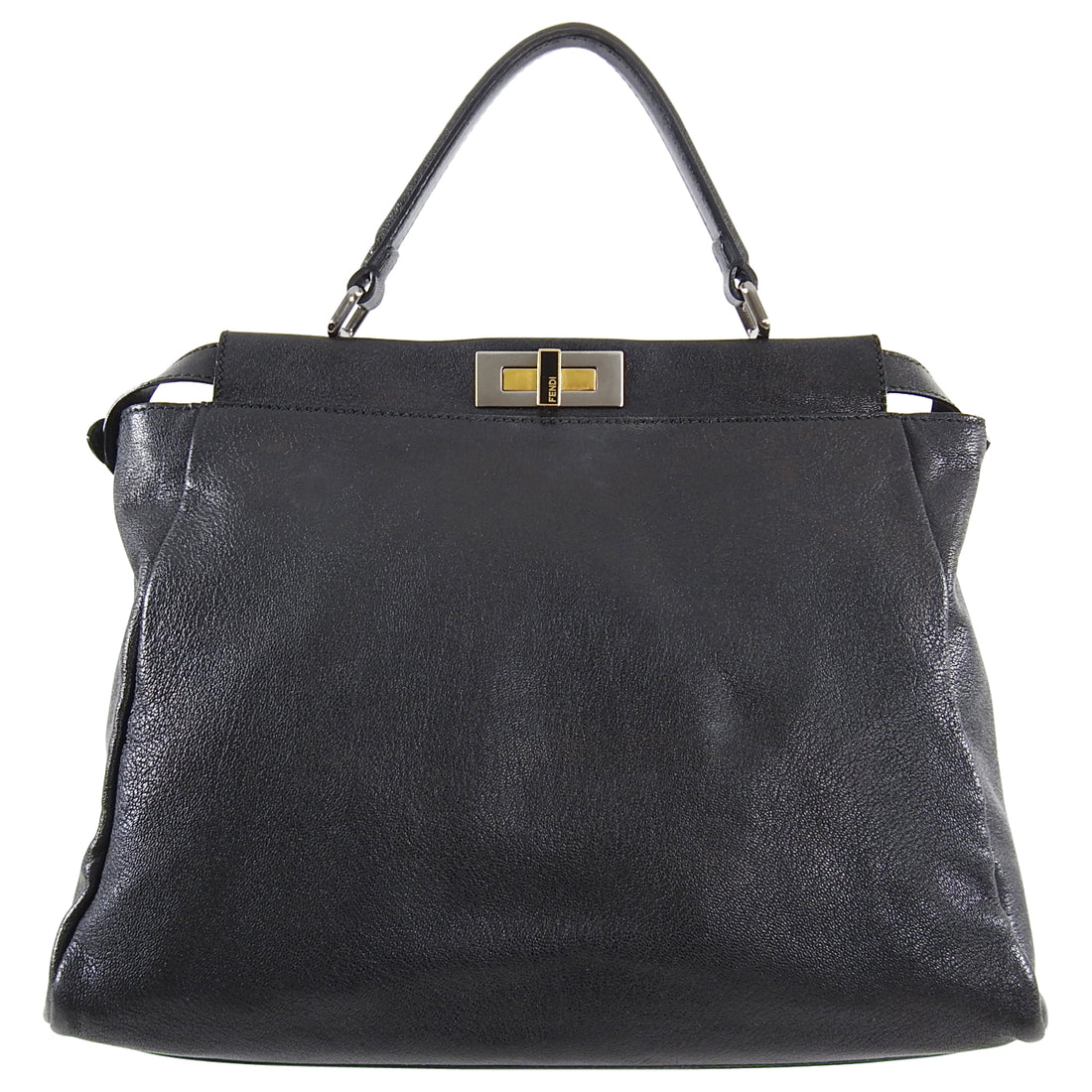 Fendi 2000s Black Large Mononogram Peekaboo Baguette · INTO