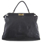 Fendi Peekaboo Large Bag in Black and Zucca Monogram Lining