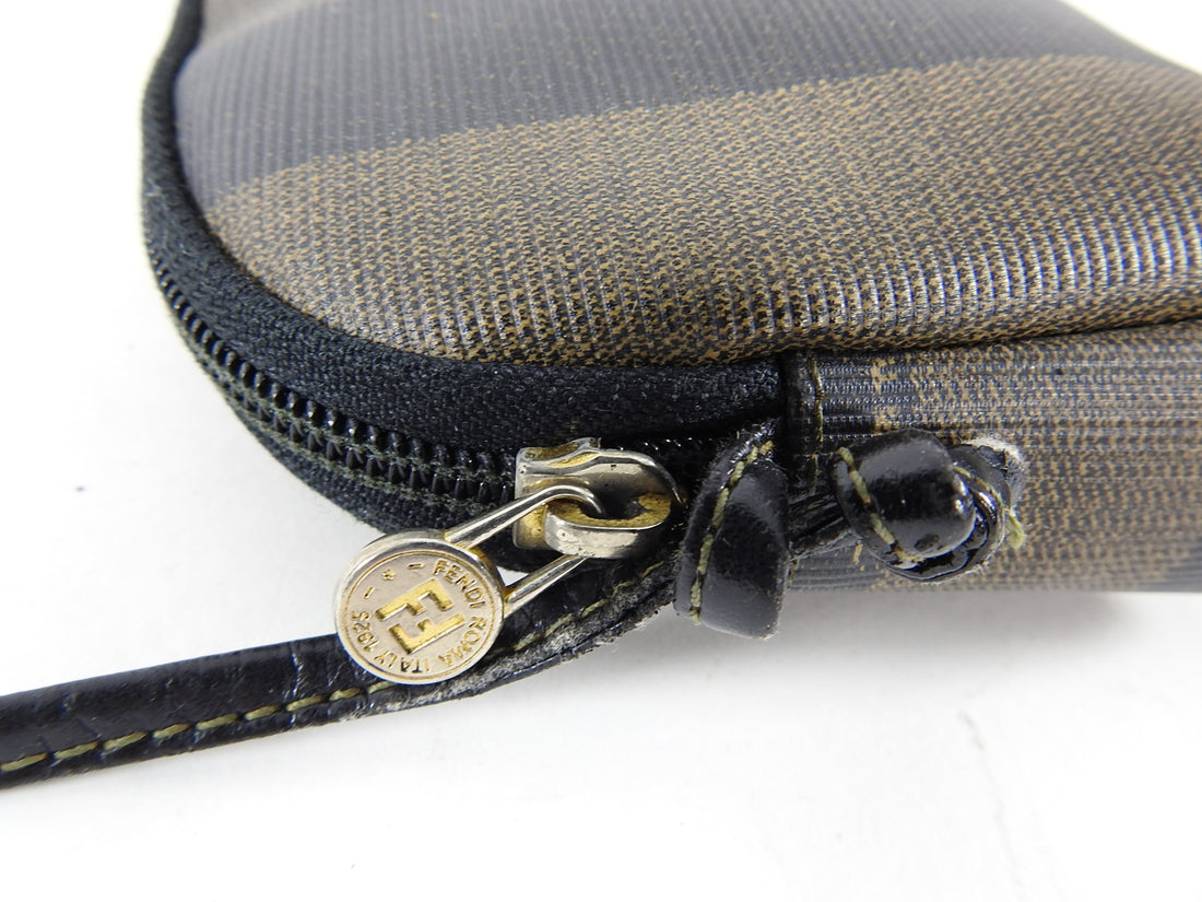 Fendi Vintage 1990's Pequin Stripe Small Coated Canvas Crossbody Bag