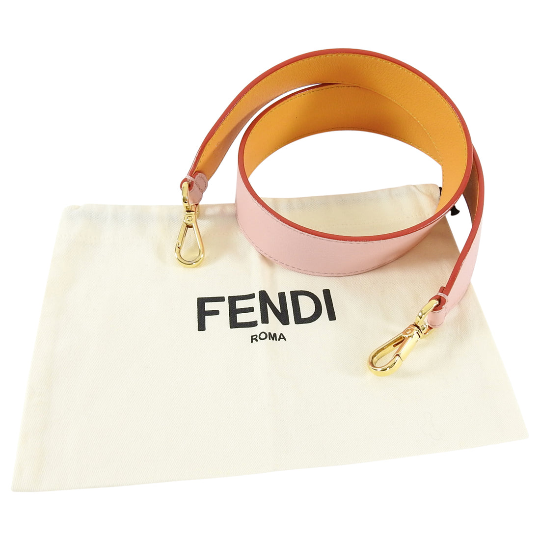 Fendi Pink and Mustard Yellow Strap You Bag Strap