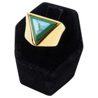 Fendi Green Triangular Geometric Ring - 6