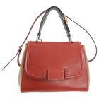 Fendi Silvana Bag with Enamel FF Logo buckle - Red, black camel