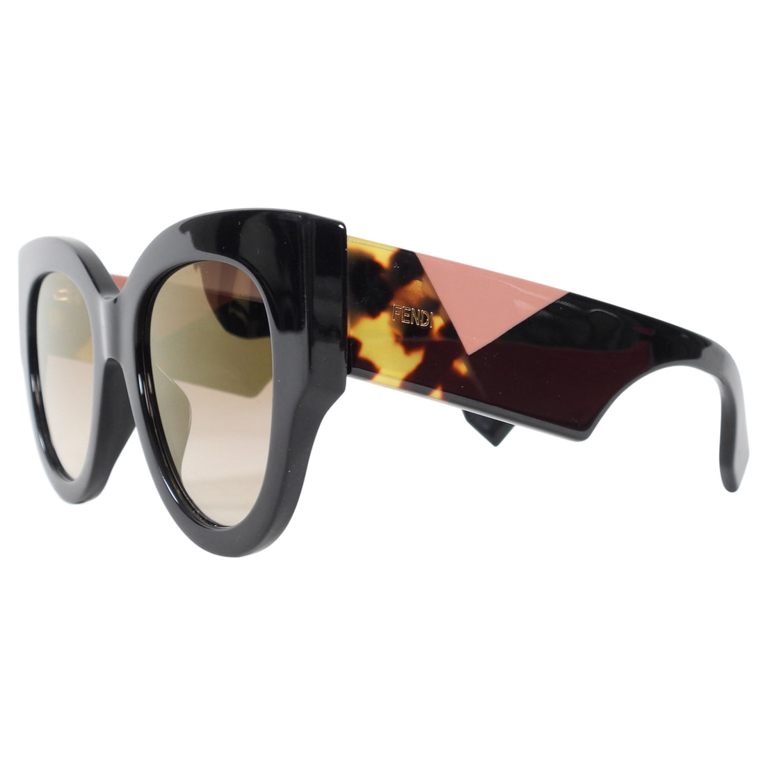 Fendi Black Sunglasses with Color Block Arms FF 0264