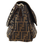 Fendi Zucca Monogram Logo Shoulder Bag with Braided Strap