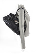 Ferragamo Black Leather Marisa Hobo Bag