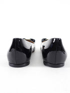 Ferragamo Vera Black Patent Flat Shoes - 8C