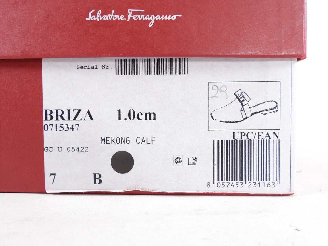 Ferragamo Gold Leather Briza Flat Slipper - 37 / 7B
