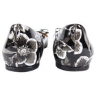 Ferragamo Black White Floral Patent Flat Shoes - 8
