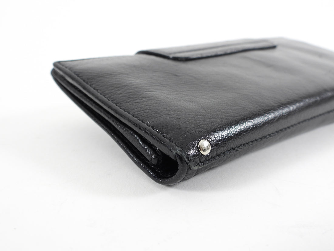 Ferragamo Black Leather Marisa Long Wallet