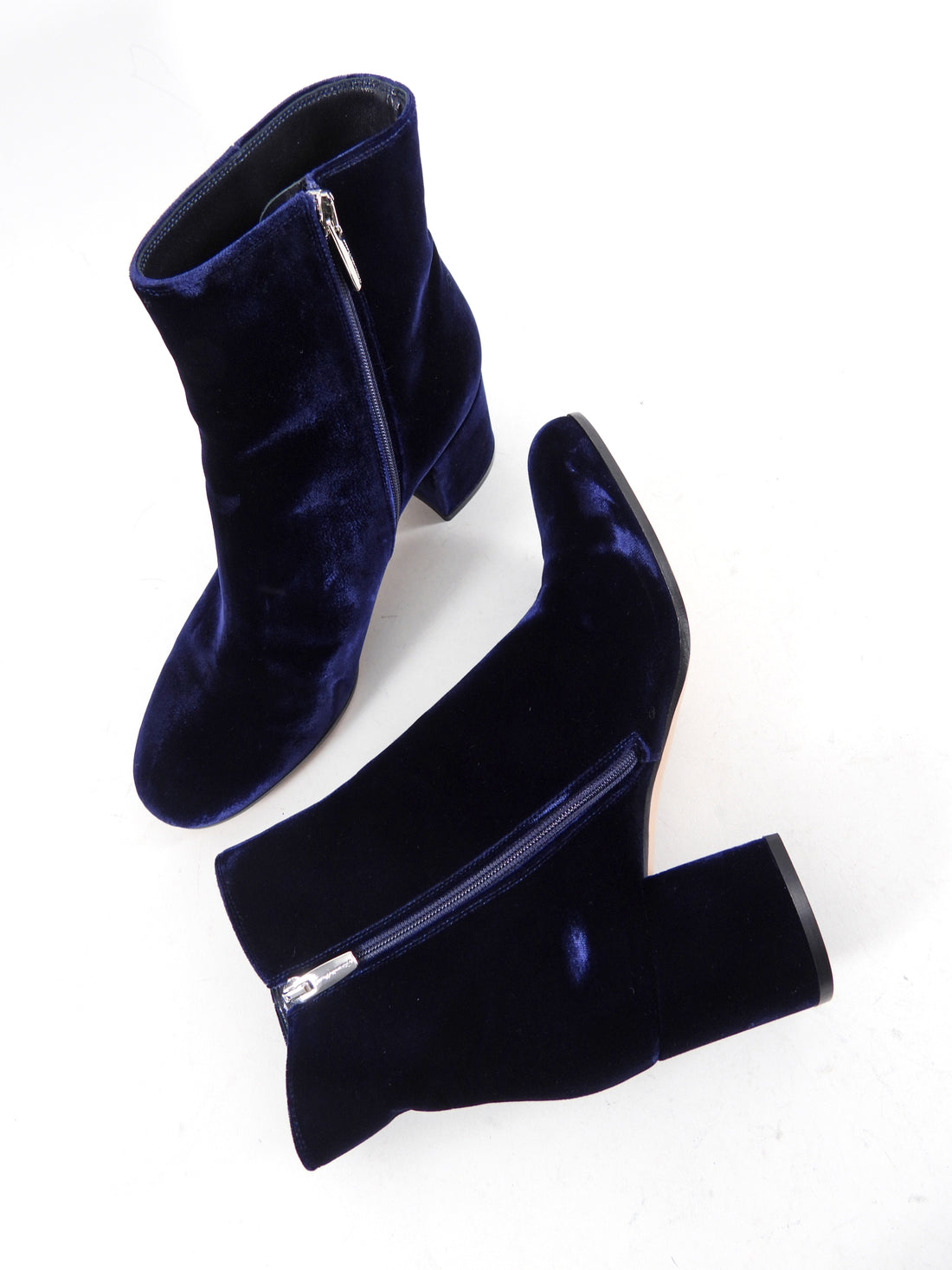 Gianvito Rossi Blue Velvet Ankle Boots - 39 (USA 8.5)