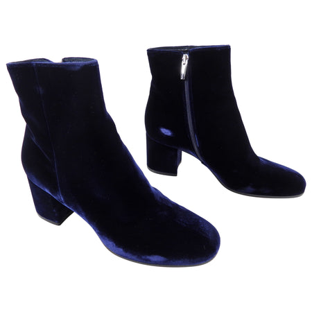 Gianvito Rossi Blue Velvet Ankle Boots - 39 (USA 8.5)