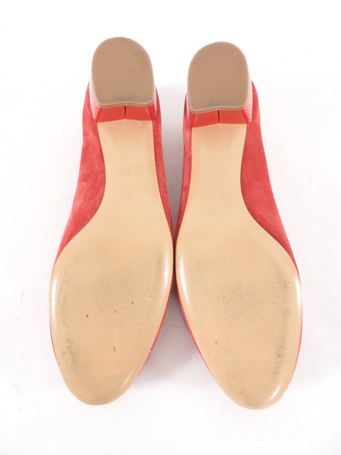 Ferragamo Red Suede Varina  Bow Shoes - 6B