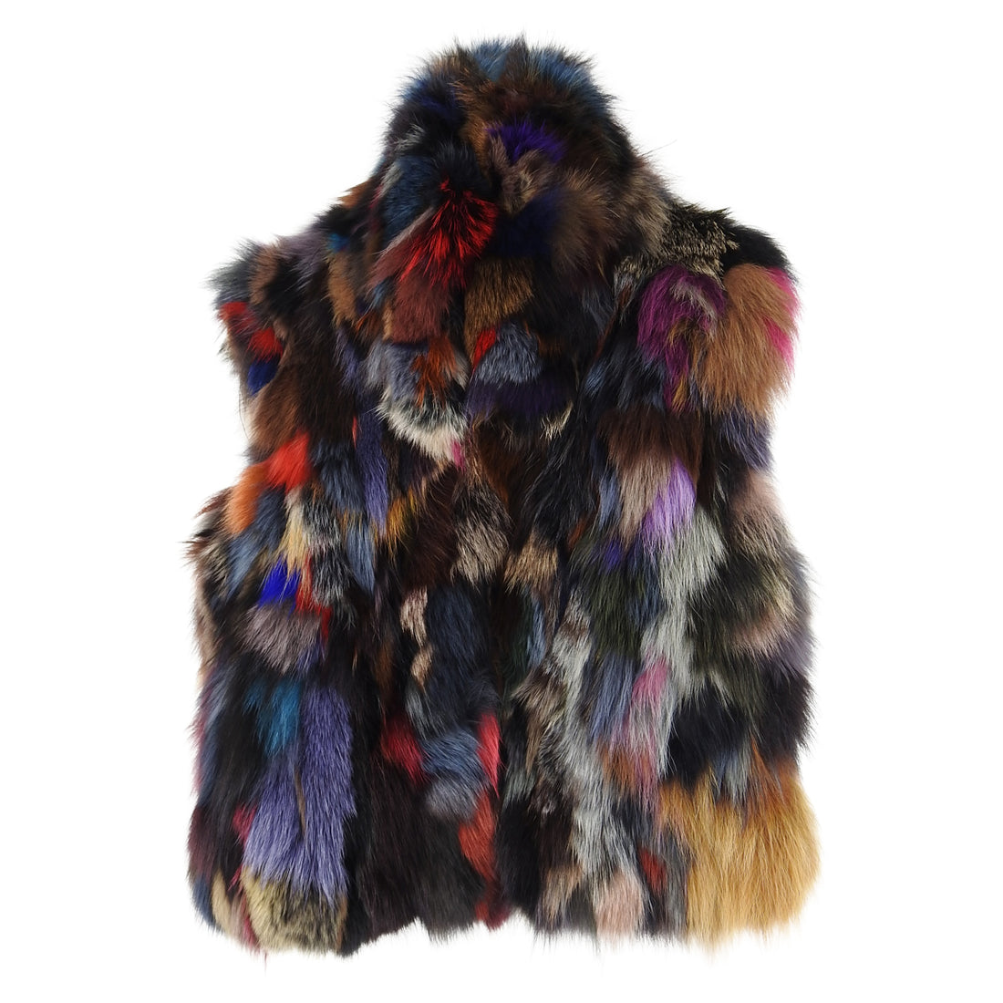 Adrienne Landau Patchwork Fox Fur Vest from Saks - S / 6