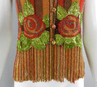 Vintage 1970's Galanos Beaded Fringe Strappy Evening Top