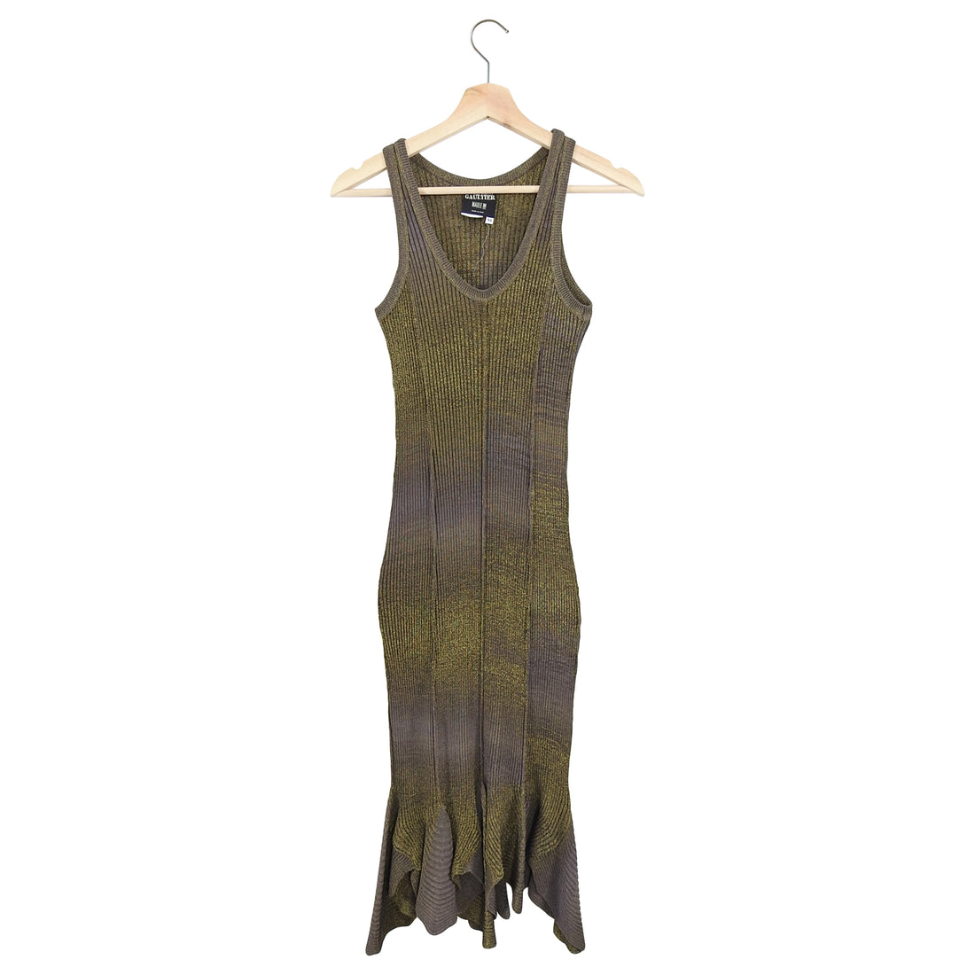 Jean Paul Gaultier Bronze Metallic Knit Tank Dress - M / 6/8