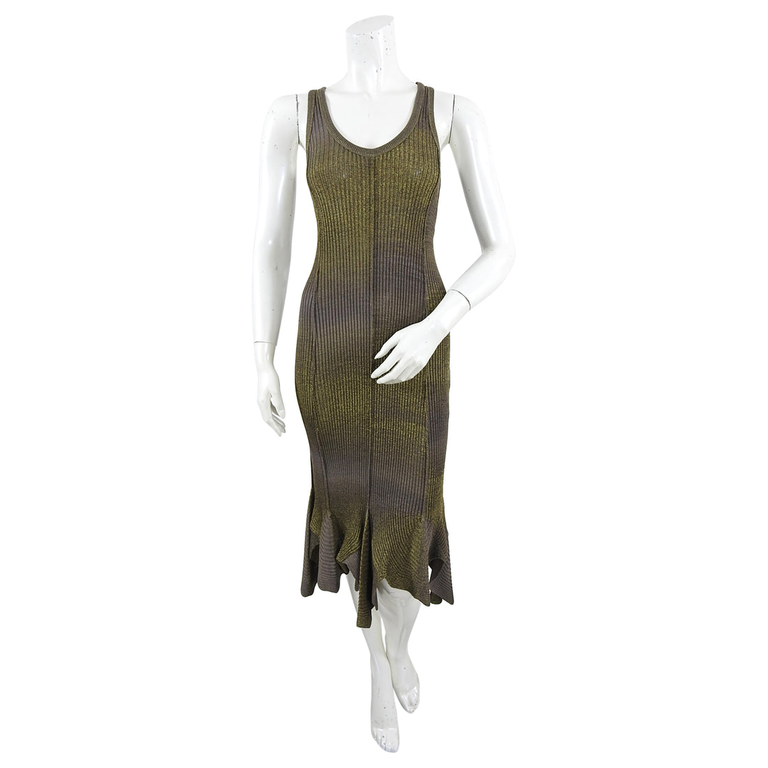 Jean Paul Gaultier Bronze Metallic Knit Tank Dress - M / 6/8