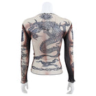 Jean Paul Gaultier Vintage Spring 1994 Safe Sex Forever Tattoo Mesh Top - XS / S