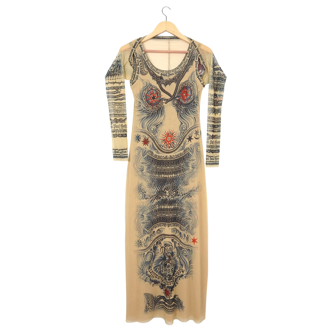 Jean Paul Gaultier Soleil Vintage Mesh Tattoo Bodycon Dress L / 10 I MISS YOU VINTAGE Jean Paul Gaultier Soleil Vintage Mesh Tattoo Bodycon Dress L / 10 I MISS YOU VINTAGE