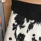 Giambattista Valli Black and White Foral Skirt with Silk Chiffon