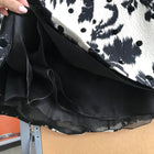 Giambattista Valli Black and White Foral Skirt with Silk Chiffon